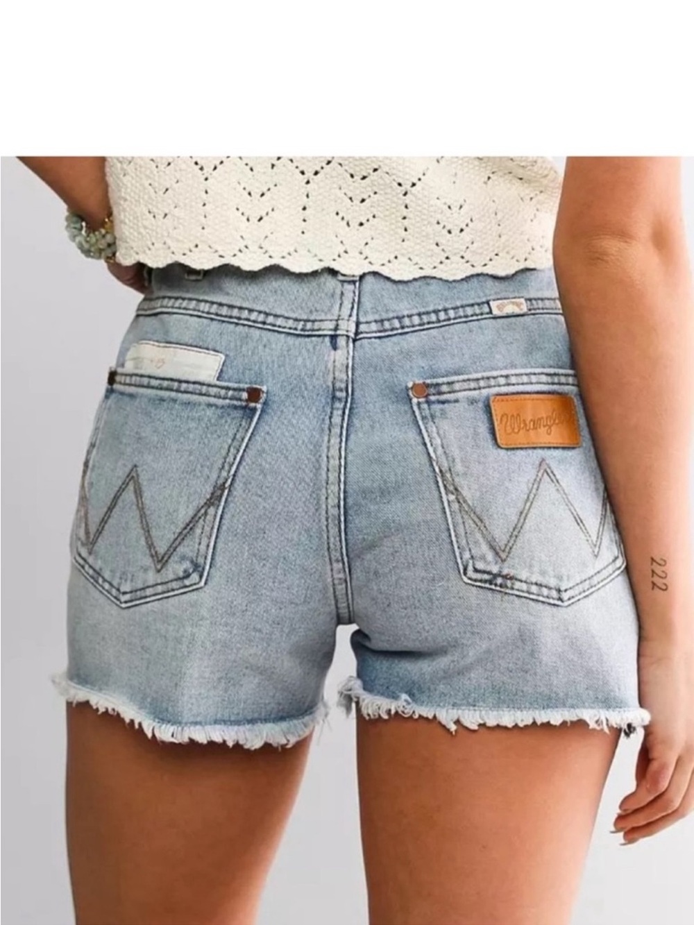NWT Billabong X Wrangler Showdown Patchwork Cut Off Blue Denim Jean Shorts Sz 27